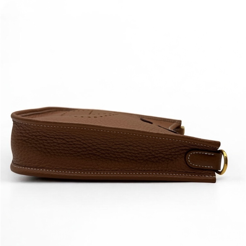 💞Authentic💞Hermès Mini Evelyne TPM Gold/Brown - Picture 9 of 15